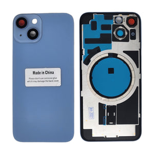 OEM Specs - iPhone 14 BLUE Back Glass With Frame And Magsafe Magnets