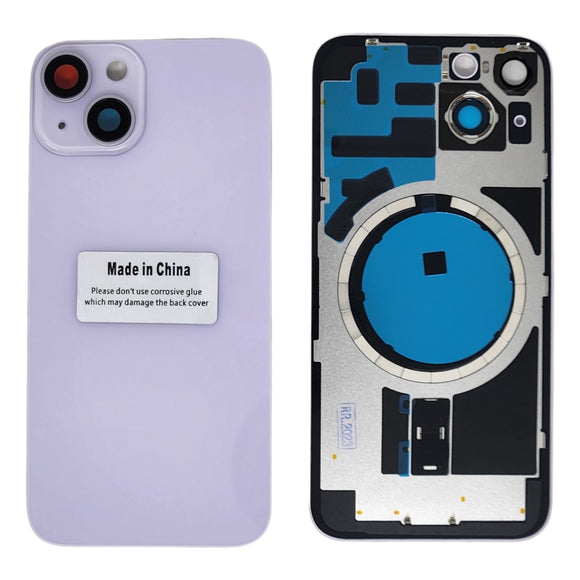 OEM Specs - iPhone 14 PURPLE Back Glass With Frame And Magsafe Magnets