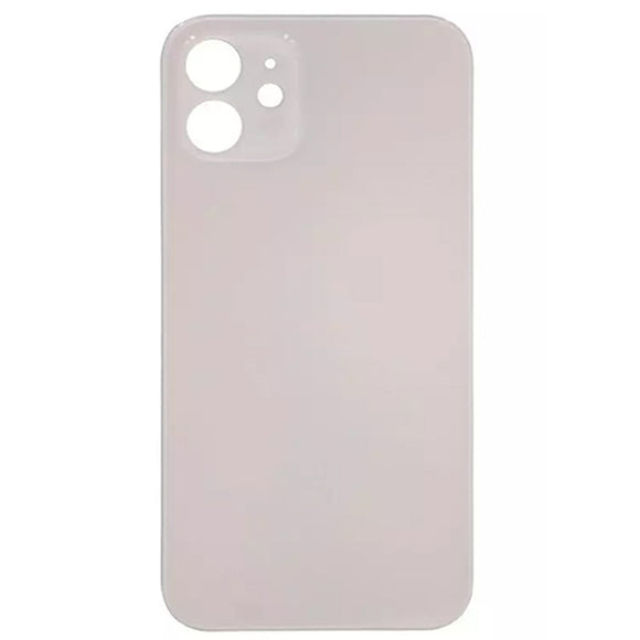 OEM Specs - iPhone 12 Back Glass With Big Camera Hole - Silver/White